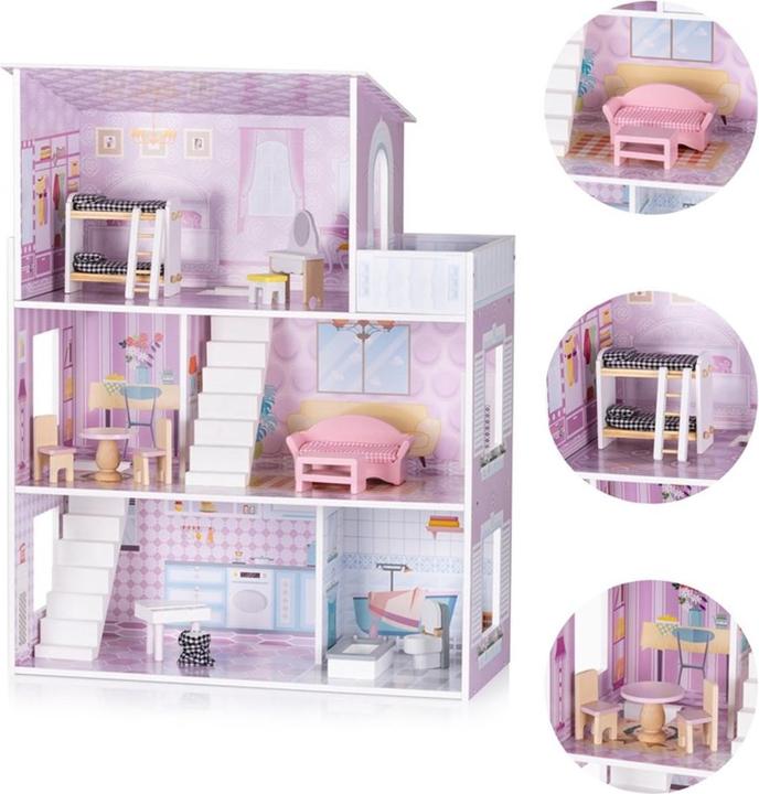 Actual product image Chipolino Holz-Puppenhaus 12-teilig