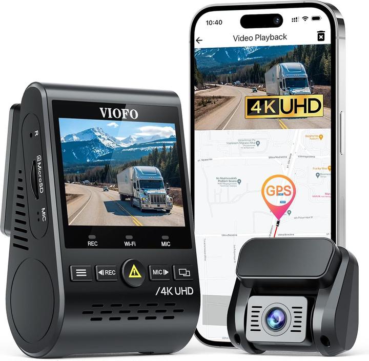 Produktbild Viofo A129 Pro 2CH Duo 4K Wifi GPS - Premium auto dashcam (GPS-Empfänger, WLAN, Eingebautes Display, Eingebautes Mikrofon, 4K)