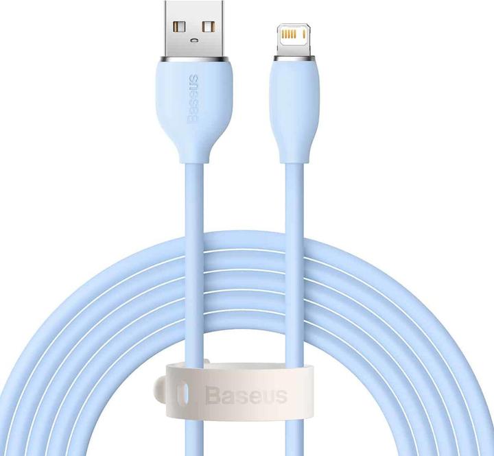 Actual product image Baseus Jelly Liquid Silica Gel Fast Charging Data Cable USB to iP 2.4A 2m Blue (2 m)