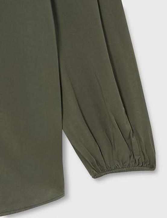 Actual product image Aleva Classic Blouse with Soft Viscose Mix, Casual Fit, Elastic Cuff Sleeves, Continuous Button Closure (XXL)