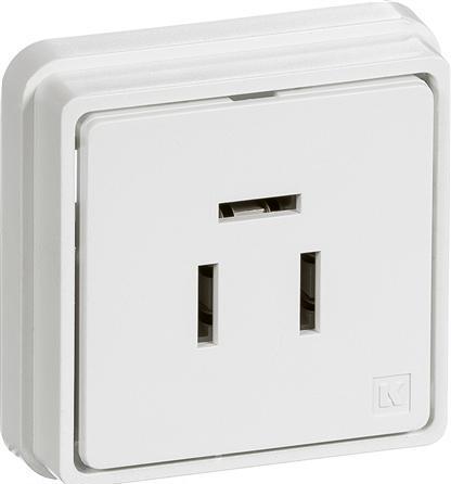 Produktbild LK Teleudtag FUGA® udvendig montage T1 - 1 modul, 3 pol telefon Farve: hvid