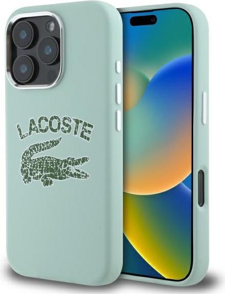 Actual product image Lacoste LCHMP16XUCRA iPhone 16 Pro Max 6.9" amande hardcase Silicone Cracked Logo MagSafe (Apple iPhone 16 Pro Max)