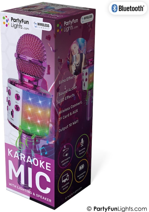Immagine prodotto PartyFun Lights Party Fun Lights - Microfono per karaoke con altoparlante - Rosa (605601)