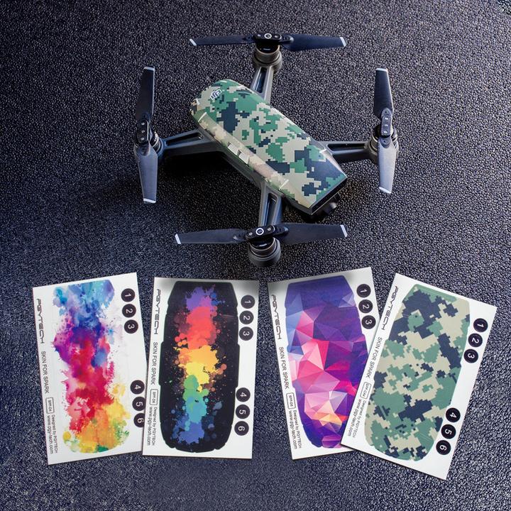 Actual product image Pgytech 4-Pack Skin (Drone skins, DJI Spark)
