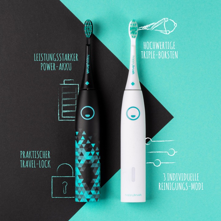 Produktbild happybrush StarterKit Schall Vibe 3 (Schallzahnbürste)