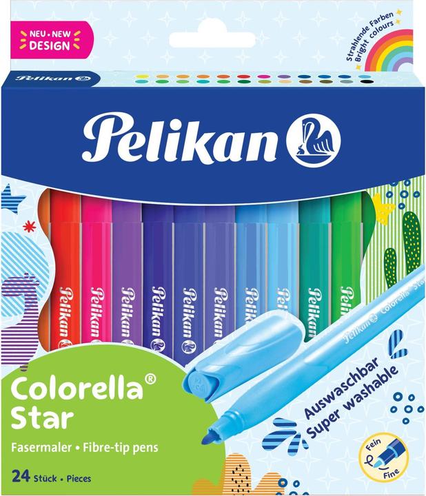 Produktbild Pelikan Fasermaler colorella star, 24er Kartonetui (Gemischte Farben, 24 x)
