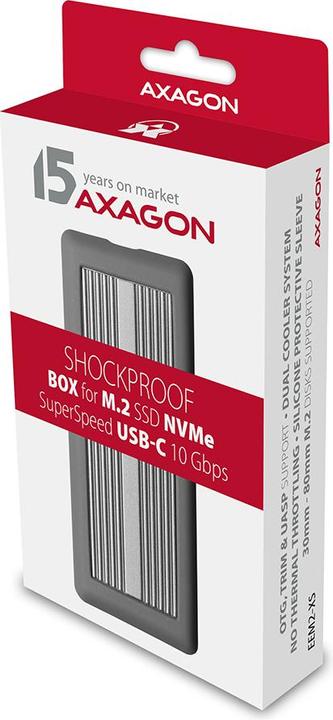 Immagine prodotto Axagon EEM2-XS SHOCKPROOF enclosure M.2 esterno - USB-C 3.2 Gen2, M.2 NVMe SSD (M.2)