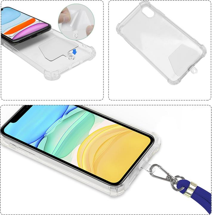 Produktbild Apfelkiste Handykette 140cm Universal, + selbstklebende Einlage, Schwarz