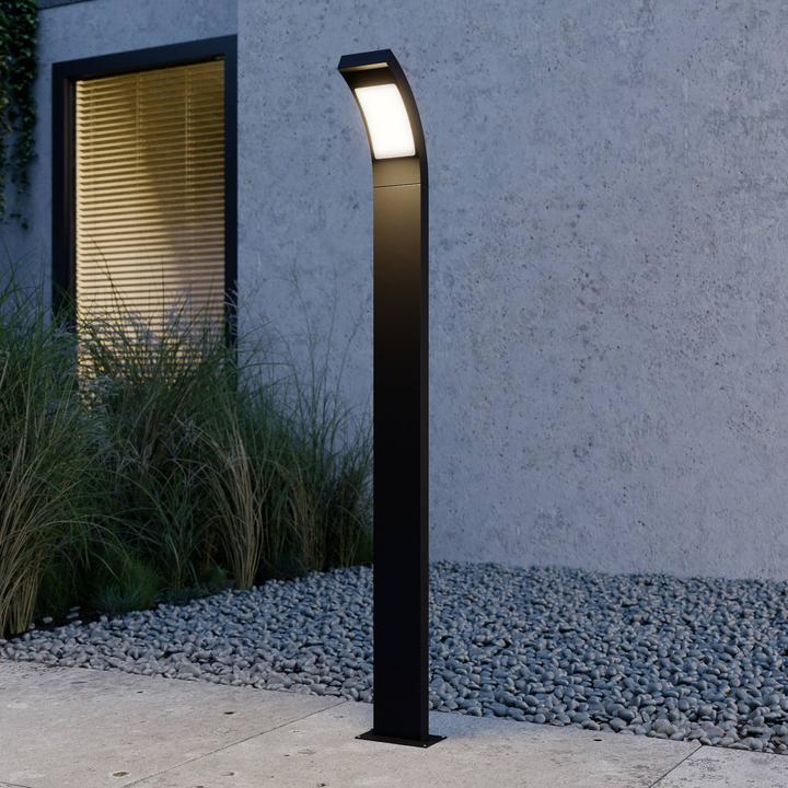 Actual product image Lucande Juvia outdoor garden light H100 Graphite/Opal (520 lm, IP54)