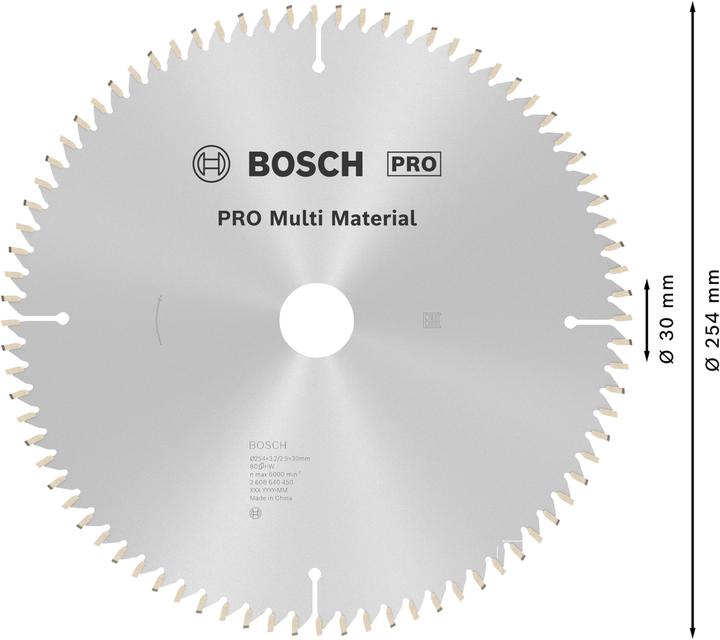 Immagine prodotto Bosch Professional Zubehör Lama per sega circolare PRO Multi Material, 254 x 3,2 x 30 mm