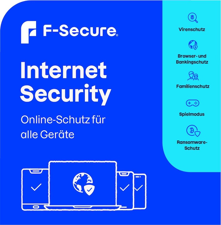 F-Secure Internet Security für alle Geräte (ehem. SAFE) 2 Jahr/3 Geräte Download (2 User, 3 Geräte/User, 24 Monate)