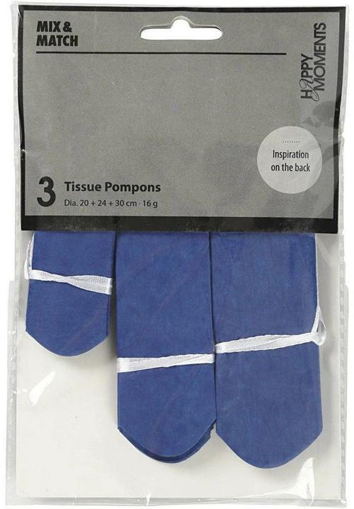 Produktbild Creativ Company Papier-Pompons blau