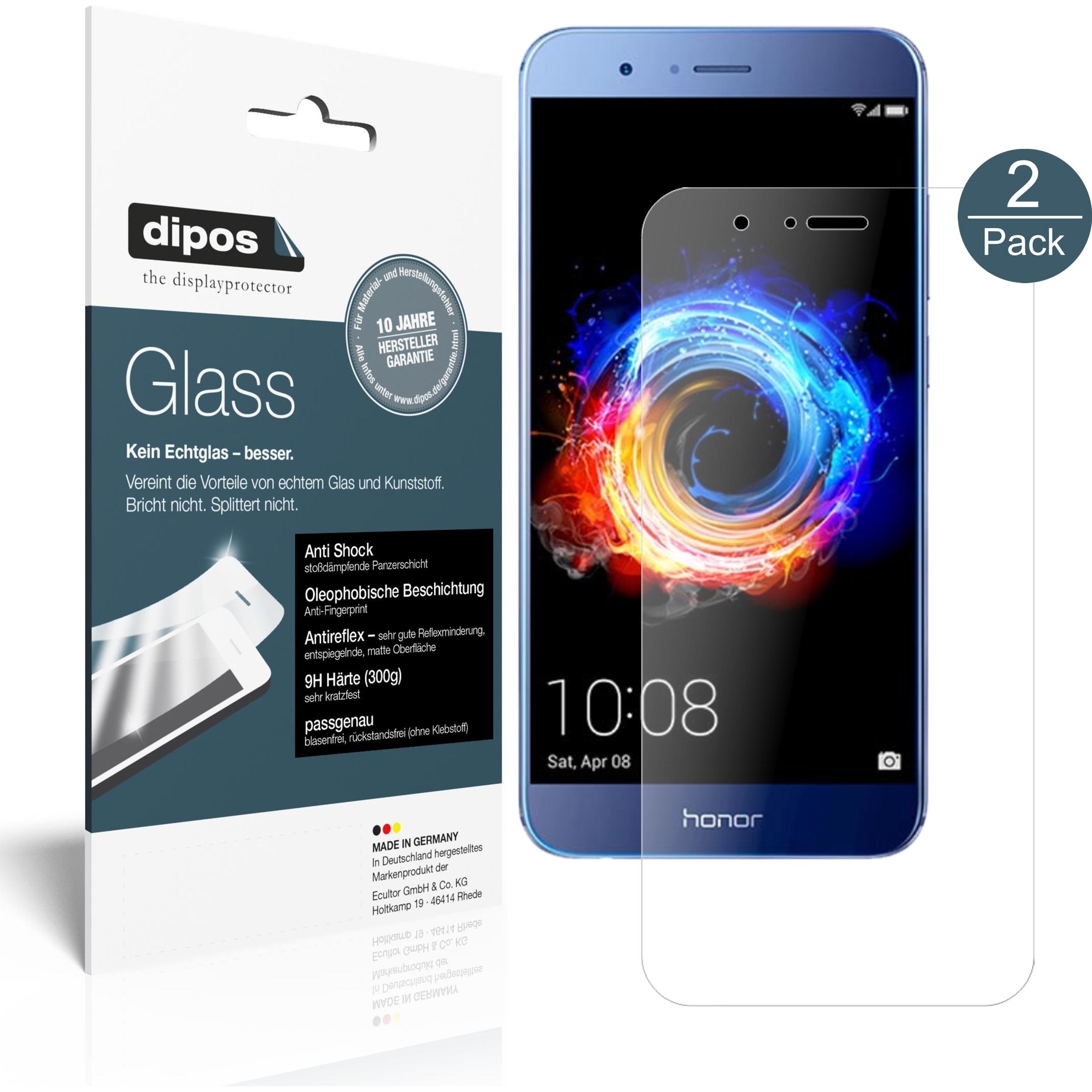 Dipos Displayschutz Anti-Shock (2 Stück, Honor 8 Pro), Smartphone Schutzfolie, Transparent