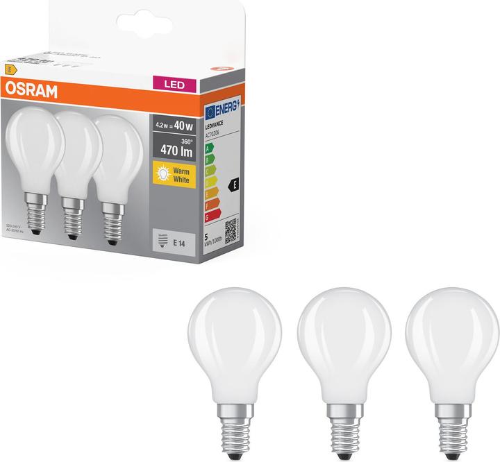 Image du produit Osram LED Base Classic P (E14, 470 lm, 3x)