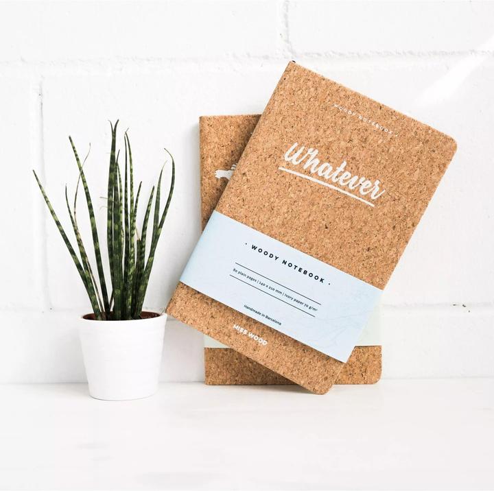 Actual product image Miss wood Woody Notebook Cork - A5 - Whatever (A5, Plain, Hardcover)