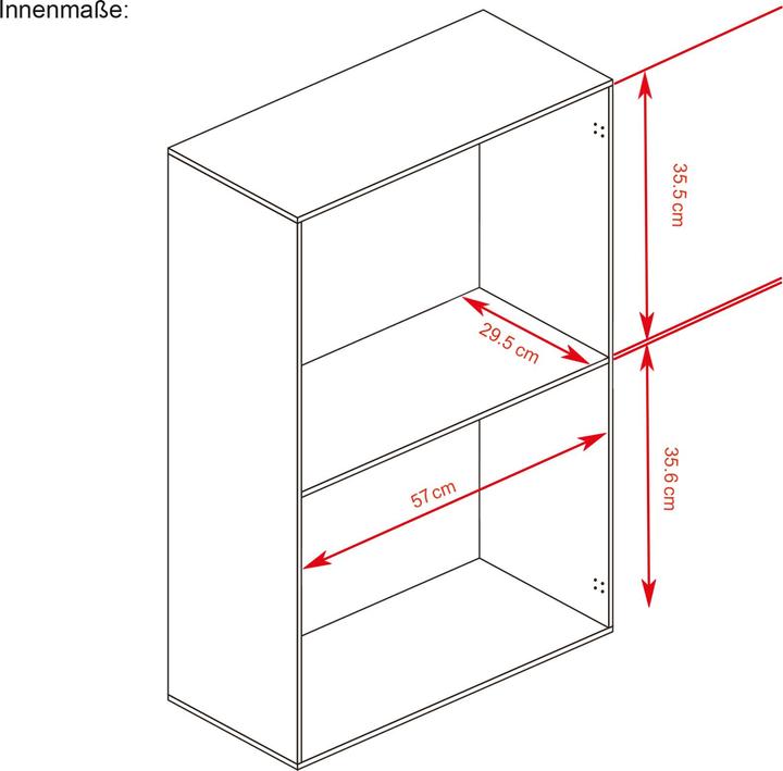 Actual product image HTI-Line Kommode Nina mit 2 Regalfächern (60 x 30.50 x 77 cm)