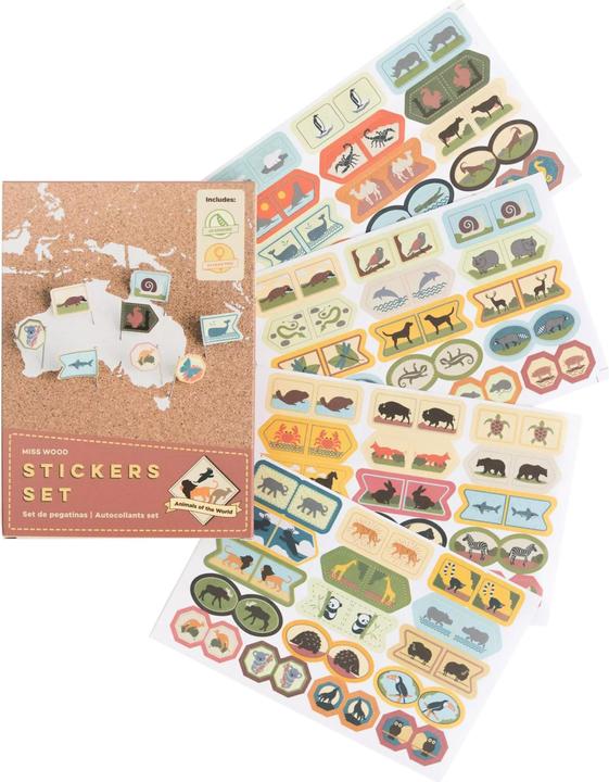 Actual product image Miss wood Sticker Set - Animals of the World