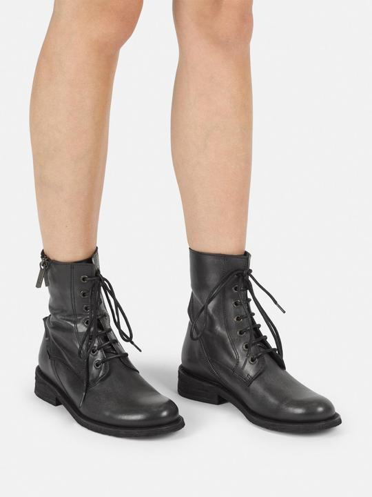 Image du produit Felmini GREDO D898 Bottes de motard à lacets en cuir noir avec une finition vintage. Ces bottes attrapent (39)