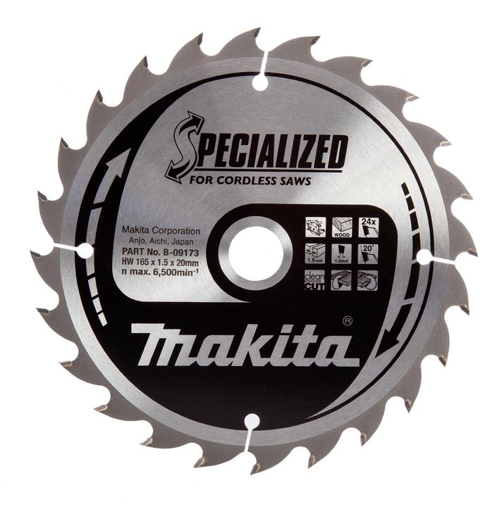 Image du produit Makita B-09167 Lame de scie HM spec batterie bois 165x20x24Z