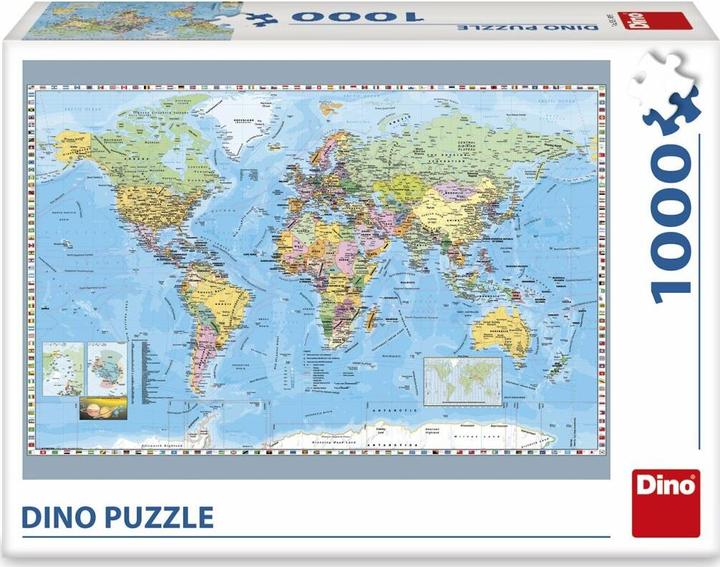 Image du produit Dino Puzzle Carte du monde politique 1000 pièces (1000 pièces)