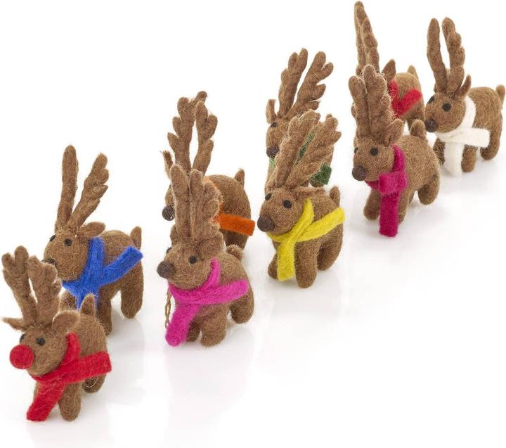 Actual product image Felt so good Felt Christmas decoration - set of 9 reindeer with Rudolph