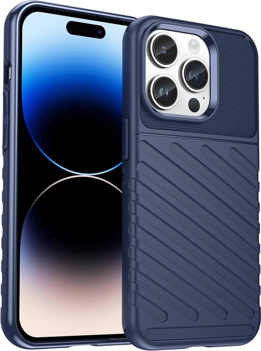 Actual product image Cover-Discount iPhone 15 Pro - Texture Rubber Case blue (Apple iPhone 15 Pro)
