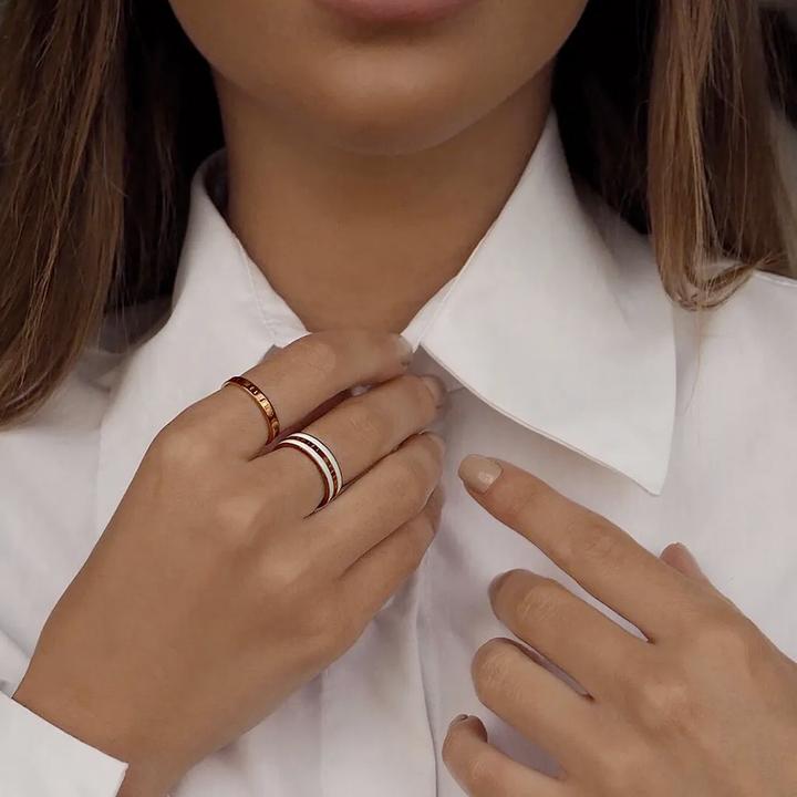 Productafbeelding Daniel Wellington Klassieke Ring Satijn Wit Roségoud 60 (60)