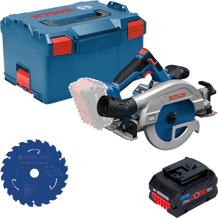 Produktbild Bosch Professional Bosch GKS 18V-57-2 GX Professional Akku Kreissäge 18 V 165 mm Brushless + 1x ProCORE Akku 5,5 Ah +