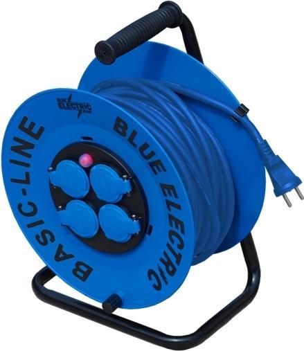 Actual product image Blue Electric The cable drum is equipped with 25 metres of quality neoprene cable in 3x1.5 MM2 H07RN-F and (25 m)