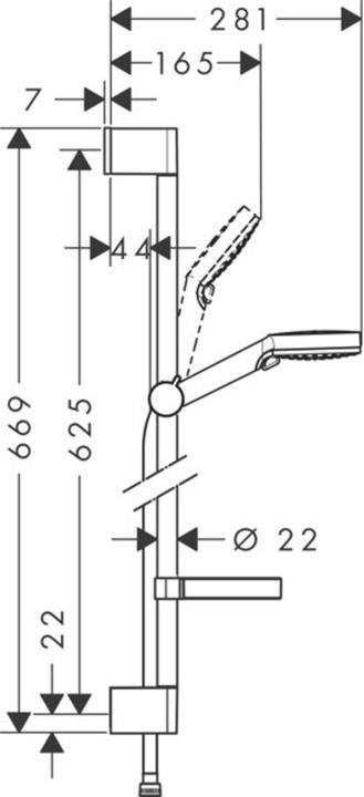 Produktbild hansgrohe HG Brauseset CROMETTA VARIO Bsta Unica'Croma 650mm m Casetta we/chr