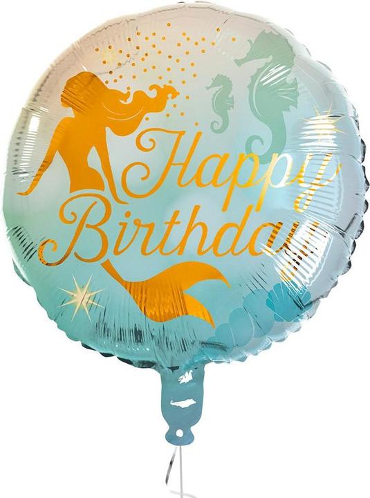 Produktbild Boland Folienballon Meerjungfrau Happy Birthday zweiseitig Ø 45cm (1 x)