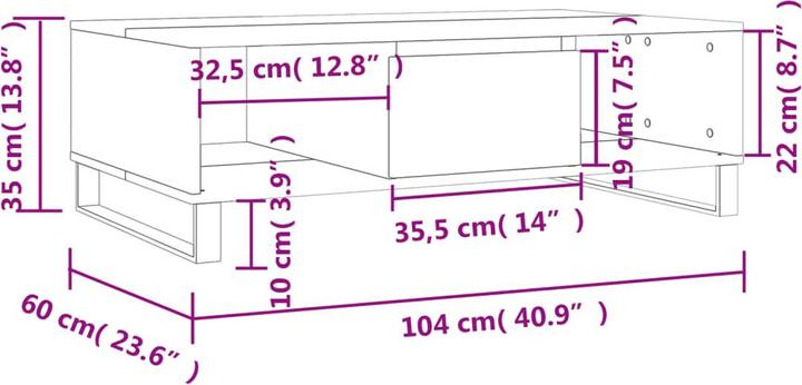 Image du produit vidaXL Couchtisch (104 x 60 x 35 cm)