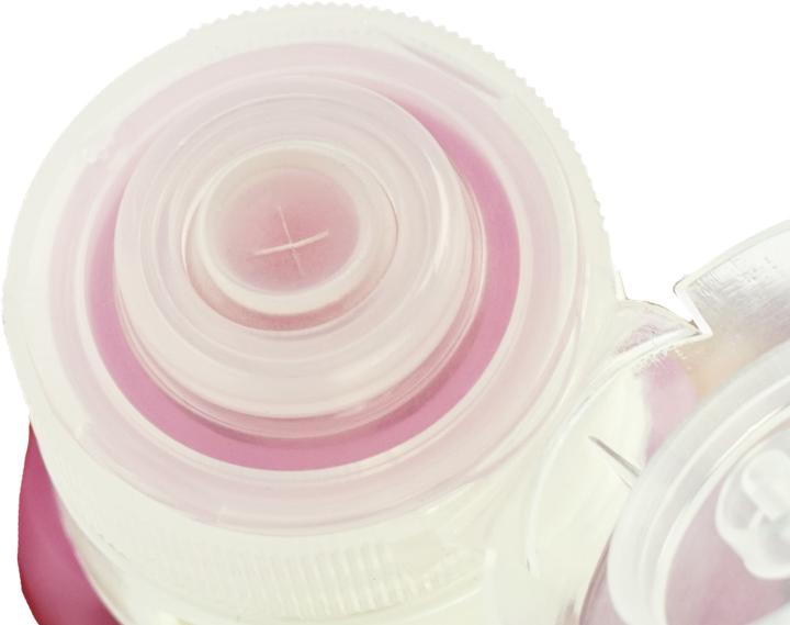Produktbild Silikon Flasche für 37 ml Inhalt, pink, mit Saugnapf