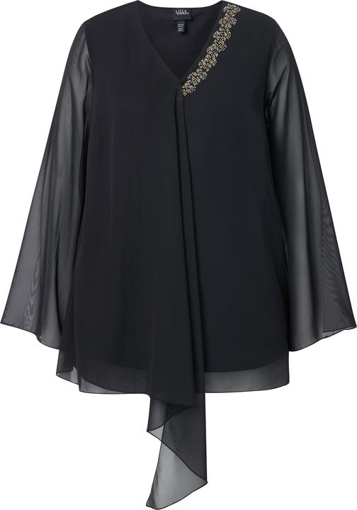 Actual product image Ulla Popken Layered Pointed Hem Chiffon Blouse (54)