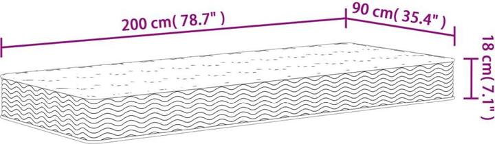 Actual product image vidaXL Bonnell-Federkern-Matratze (Foam core, Spring core, 90 x 200 cm)