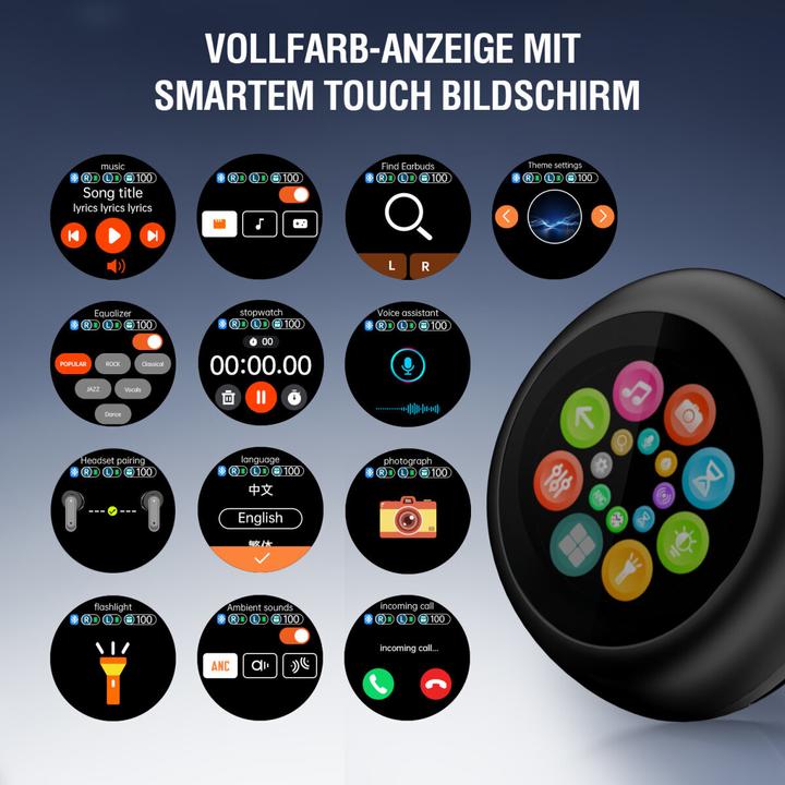 Actual product image 4smarts True Wireless In-Ear-Kopfhörer SkyBuds Screen Pro ANC (ANC, 5 h, Wireless)