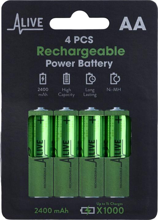 Image du produit Batterie d'alimentation rechargeable (4 pcs, AA, 2400 mAh)