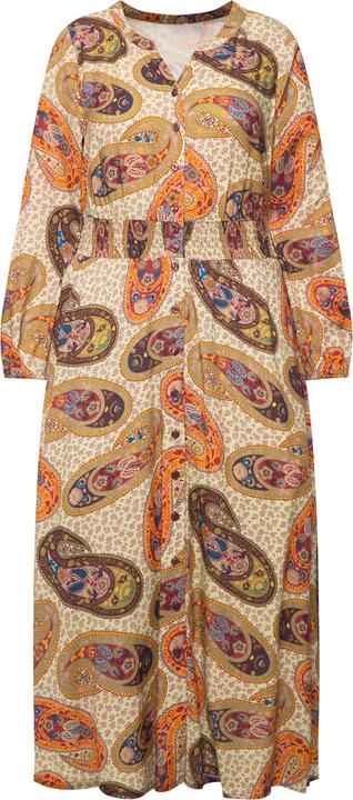 Actual product image Ulla Popken Retro Paisley Long Sleeve Maxi Dress (54)