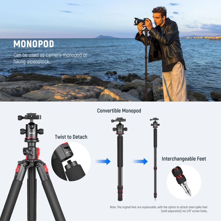 Actual product image Neewer Multifunctional Aluminium Tripod (I) (Metal)