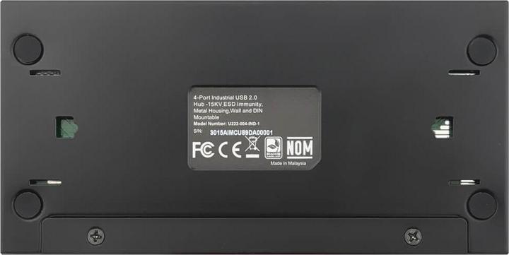 Actual product image Eaton 4-Port Industrial-Grade USB 2.0 Hub 15kV ESD Immunity Metal Housing Wall/DIN Mountab (USB-B, 4 ports)