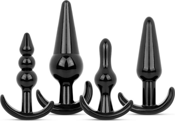 Actual product image Easytoys Butt Plug Set 4 Pieces - Black