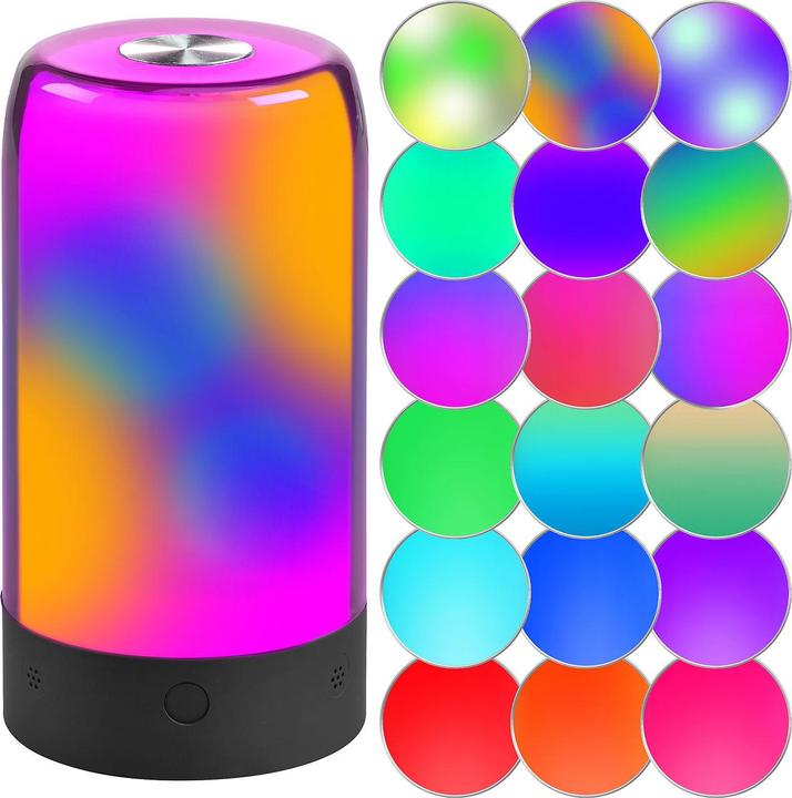 Image du produit Luminea Lot de 2 lampes d'ambiance intelligentes, LED IC RVB, 15 modes, WLAN, noir