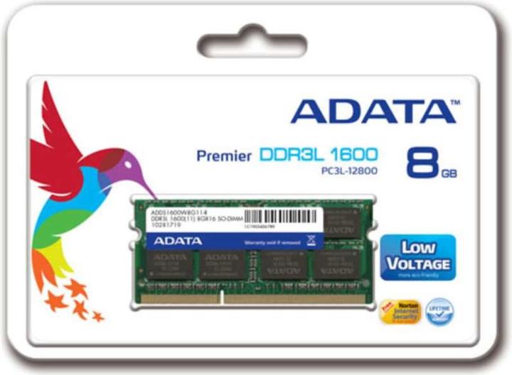 Produktbild Adata Premier Series (1 x 8GB, 1600 MHz, DDR3L-RAM, SO-DIMM)