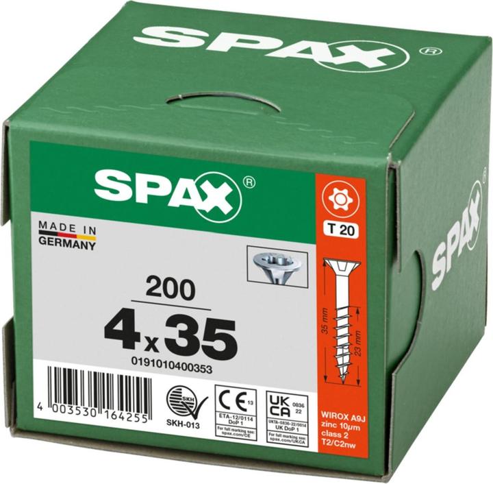 Produktbild Spax Senkmultikopf T-Star Plus T20 Teilgewinde Wirox (200 Schrauben pro Stück, 4 x 35 mm)