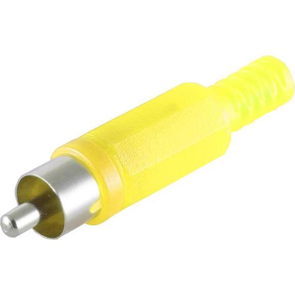 Shiverpeaks BASIC-S Cinchstecker, Kunststoff, gelb zum selber löten, im Polybeutel mit Eurolochung, Audio Kabel