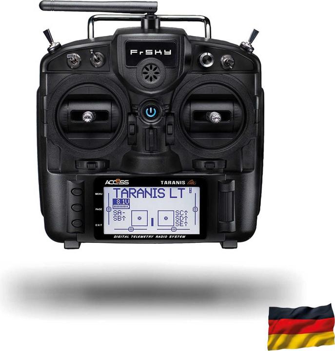 Actual product image FrSky taranis x9 lite eu/lbt transmitter set black german menu guide, sd-card, 2.4ghz (without batteries)