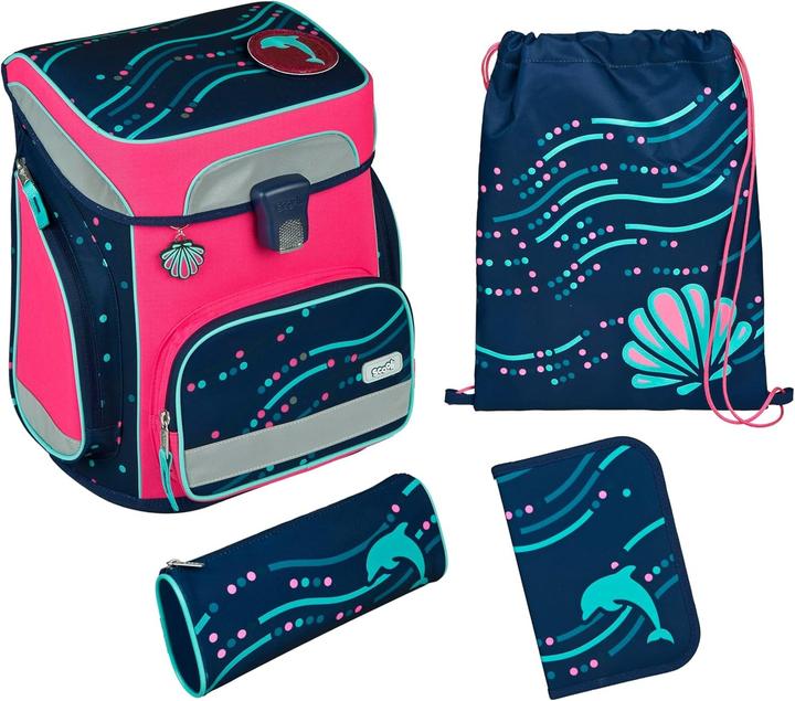 Dark Blue, Dotty Dolphin, Neon pink, Turquoise, White