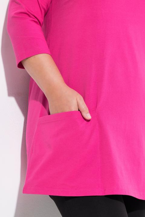 Produktbild Ulla Popken Longshirt, Taschen, A-Linie, Carree-Ausschnitt, 3/4-Arm (58)