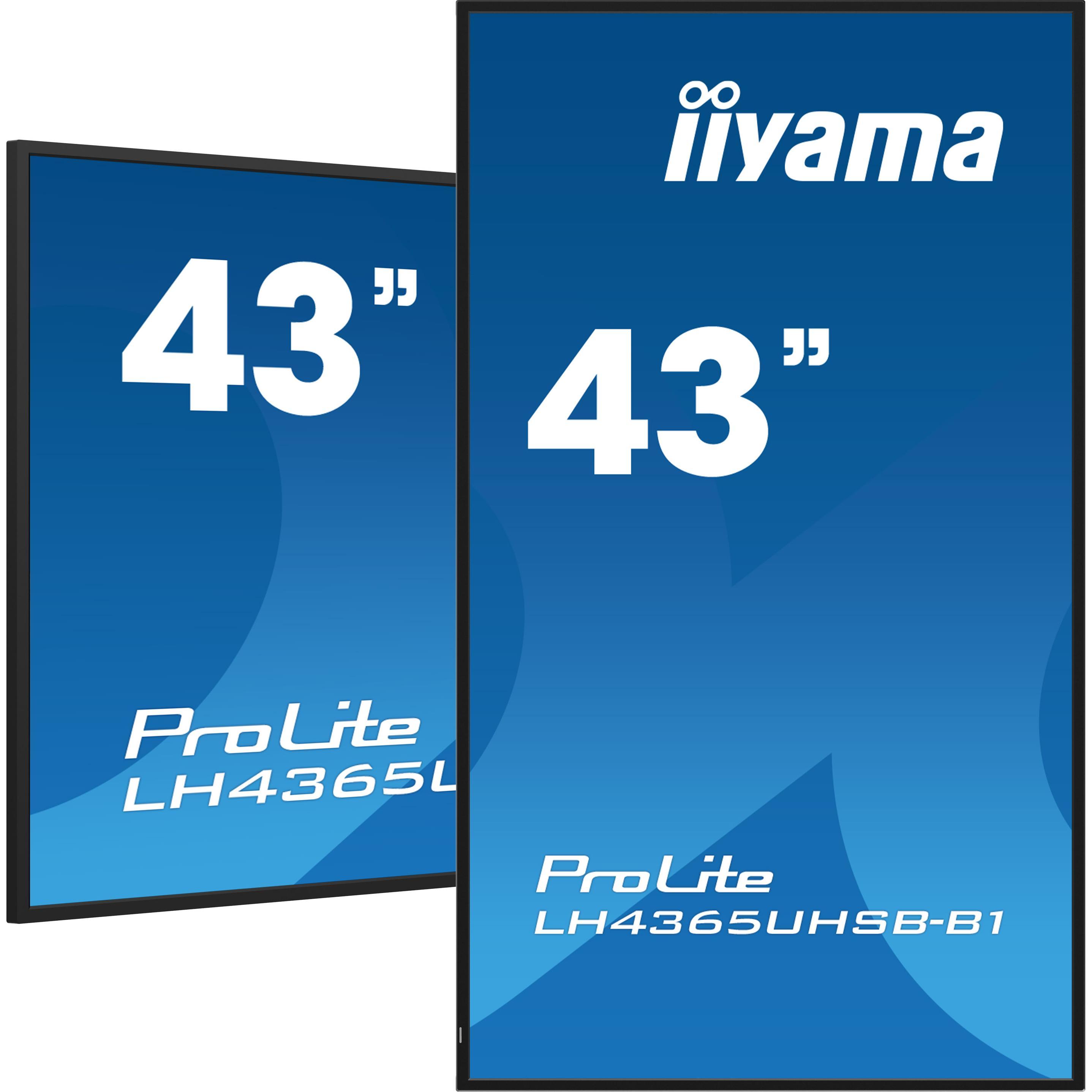 Thumbnail - iiyama 43" 3840x2160, UHD IPS panel, Haze 1%, 8 (3840 x 2160 Pixel, 42.50"), Digital Signage, Schwarz