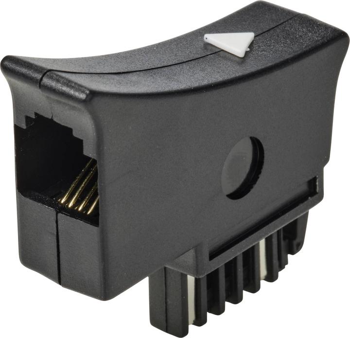 Actual product image Renkforce Telephone (analogue) adapter (1x TST plug - 1x RJ11 plug 6p4c) Black